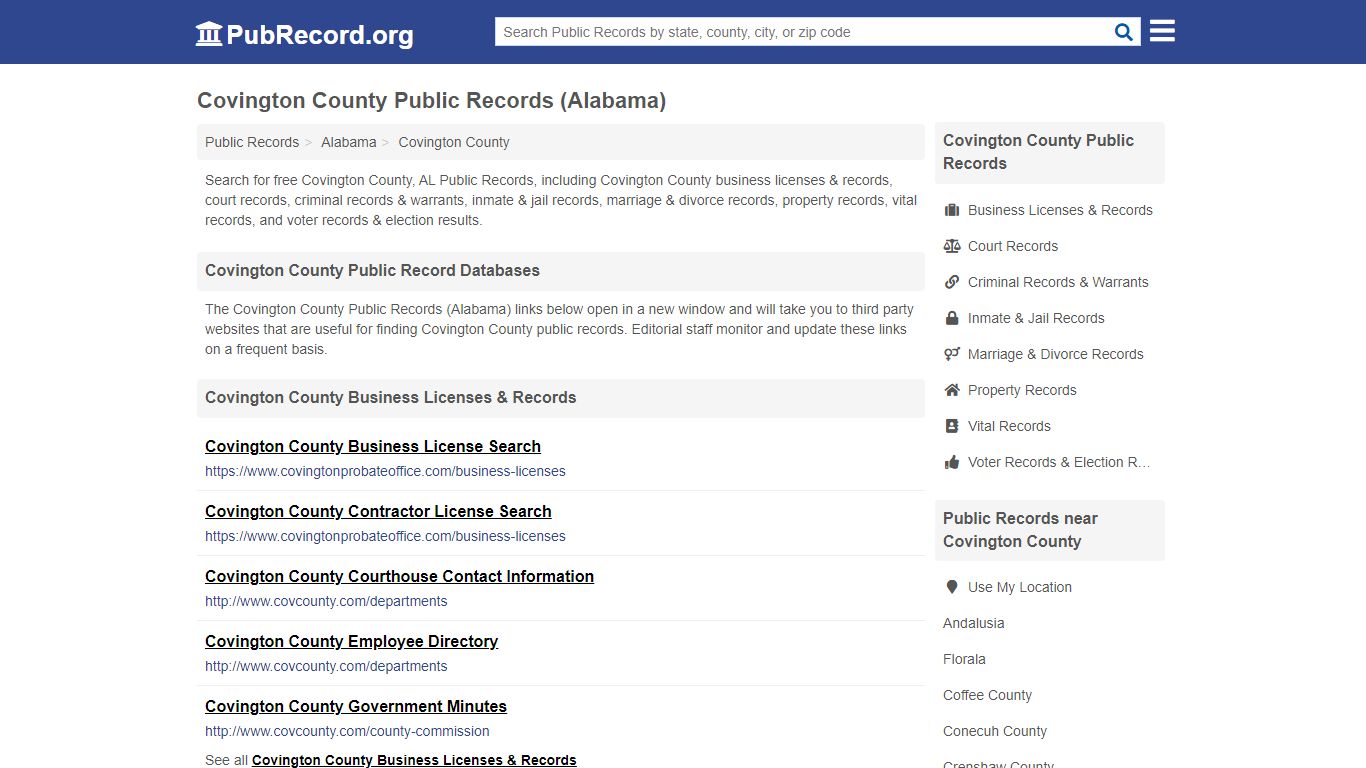 Free Covington County Public Records (Alabama Public Records)